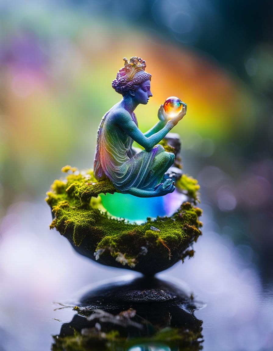 Rainbow Goddess Iris Macro Photograph