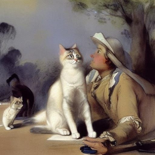 Happy Cat's Australian Adventure: Impressionistic Painting