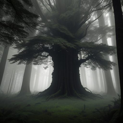 Majestic Ancient Tree in Enchanted Forest