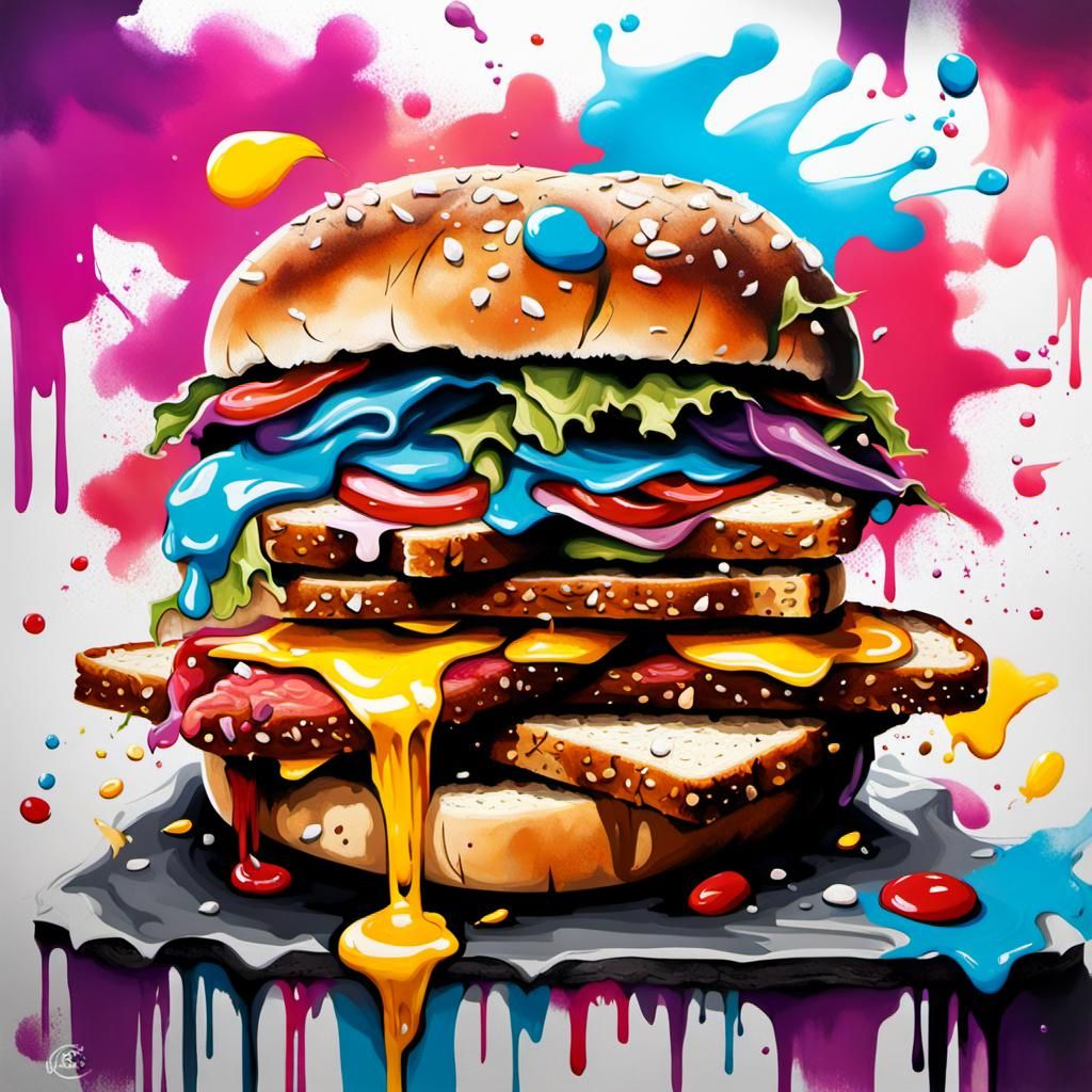 Graffiti Art Turkey Sandwich in Street Art Style