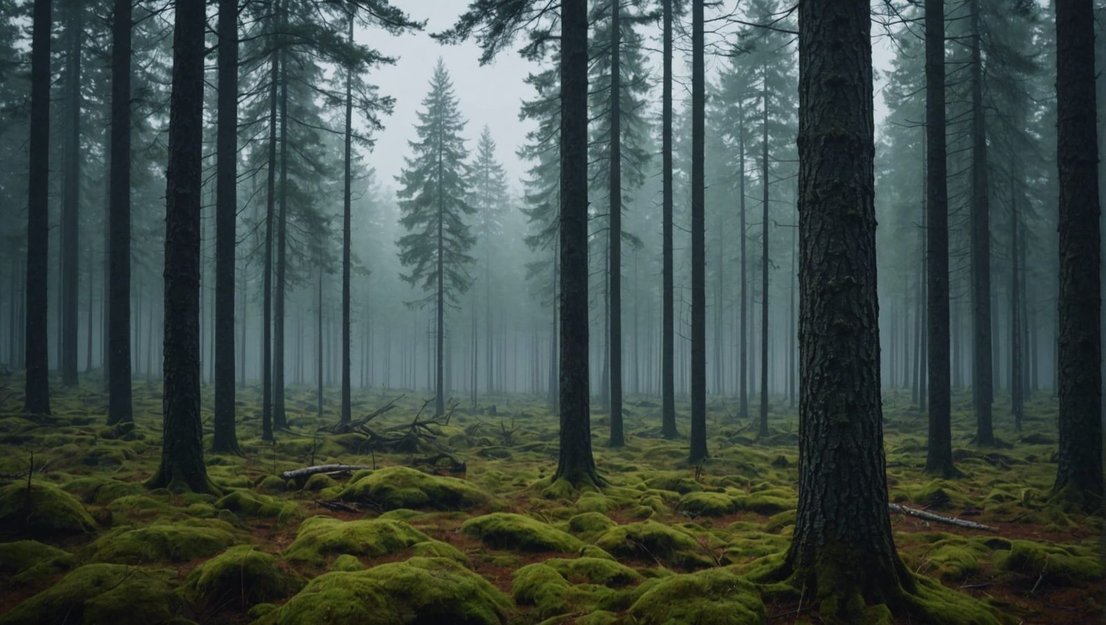 Enchanting Scandinavian Spruce and Pine Forest