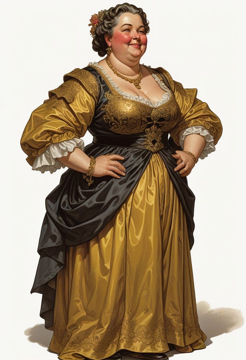 Regal Lady of 18th Century Elegance