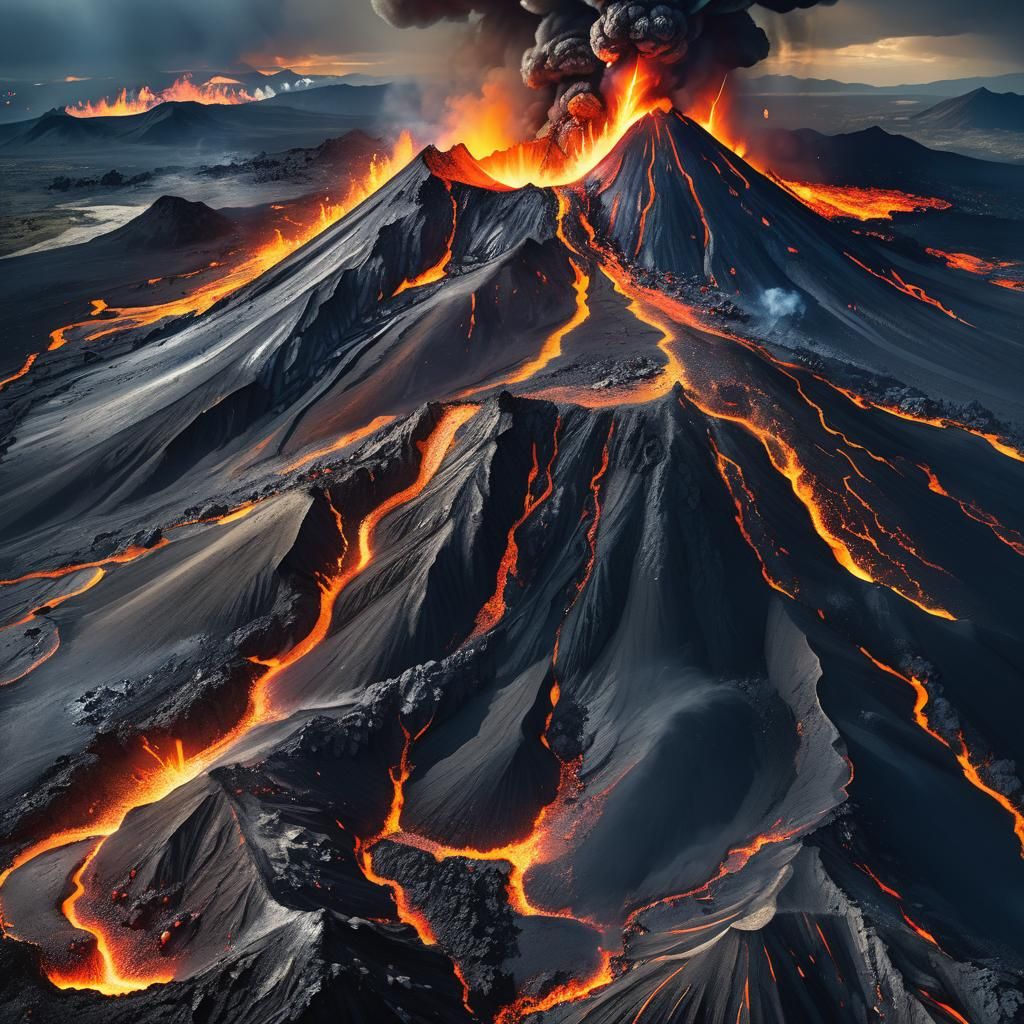Dramatic Volcanic Eruption: Cinematic Landscape Photography