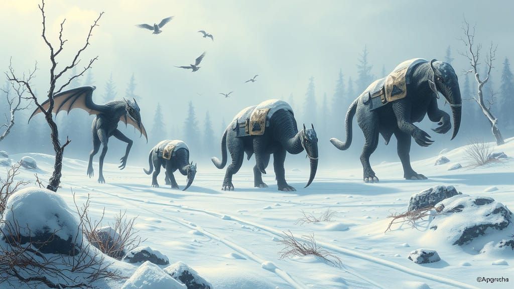 Battling Winter Beasts in a Post-Apocalyptic Landscape