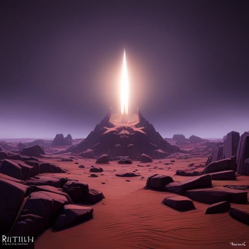 Relic mountain in the desert