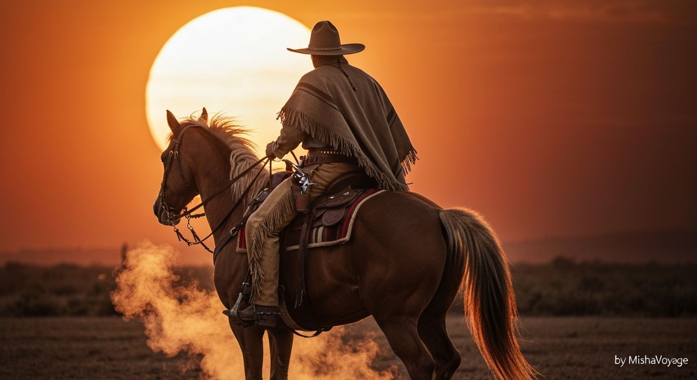 Cowboy Sunset Ride in Professional Photography Style