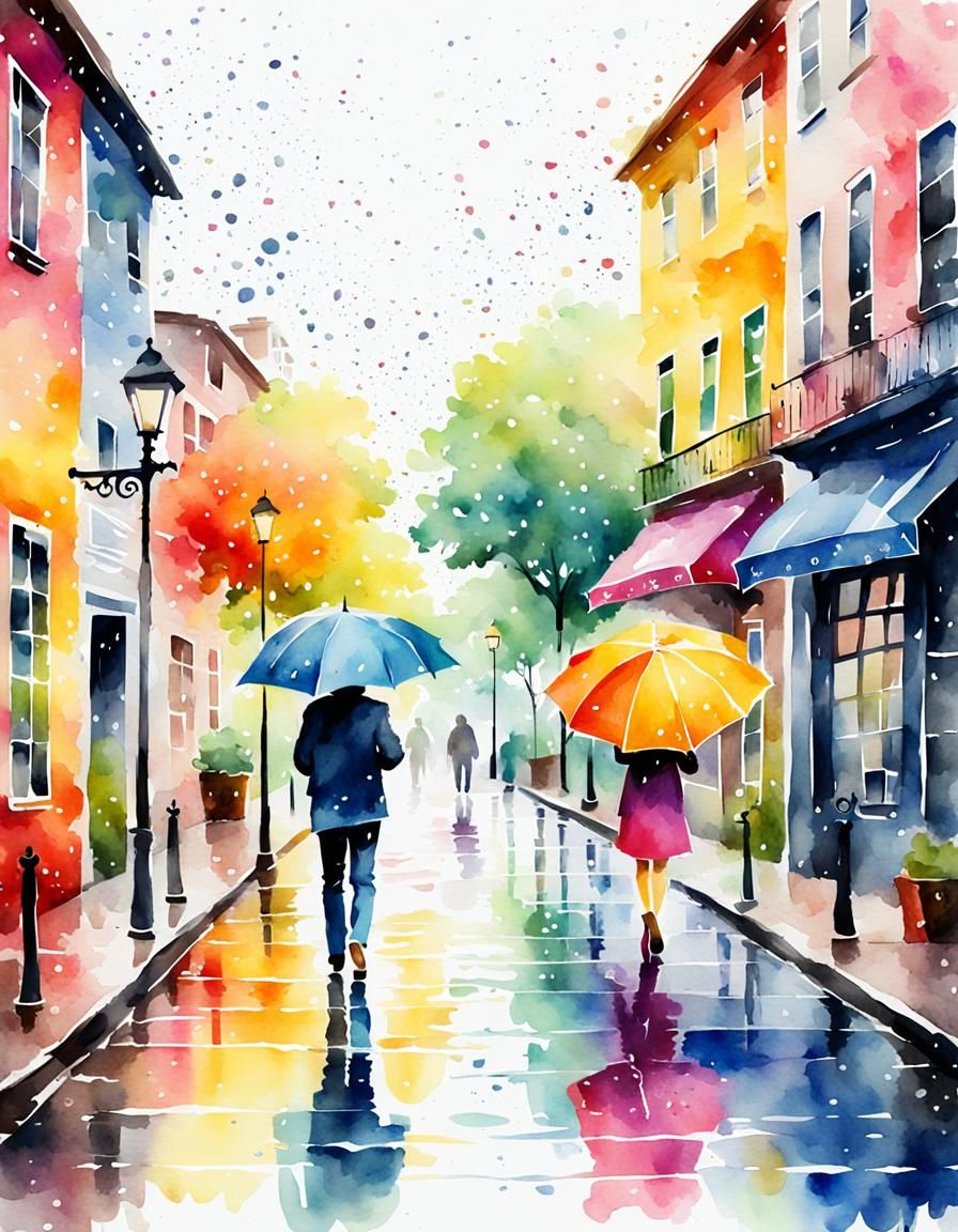Sunshine on a Rainy Day: Digital Watercolor