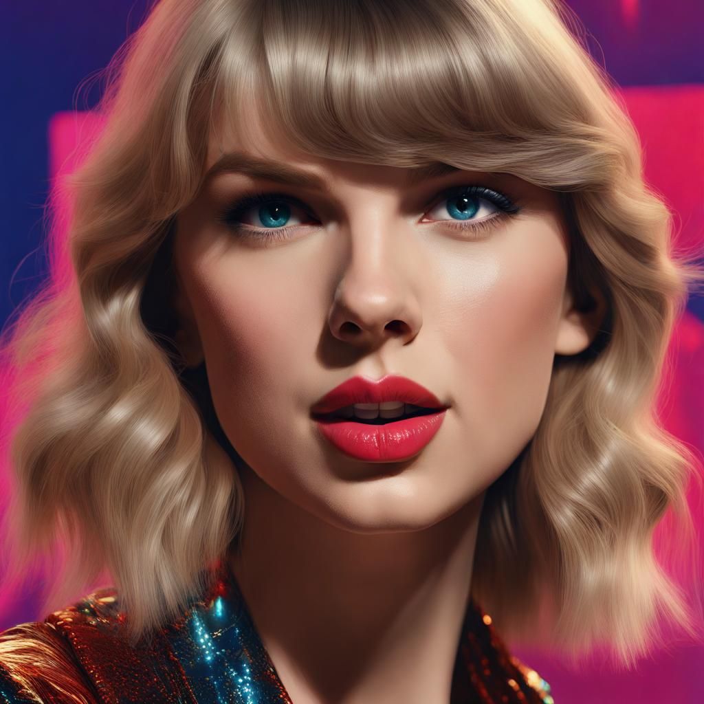 Taylor Swift Portrait in Warhol-Inspired Pop Art
