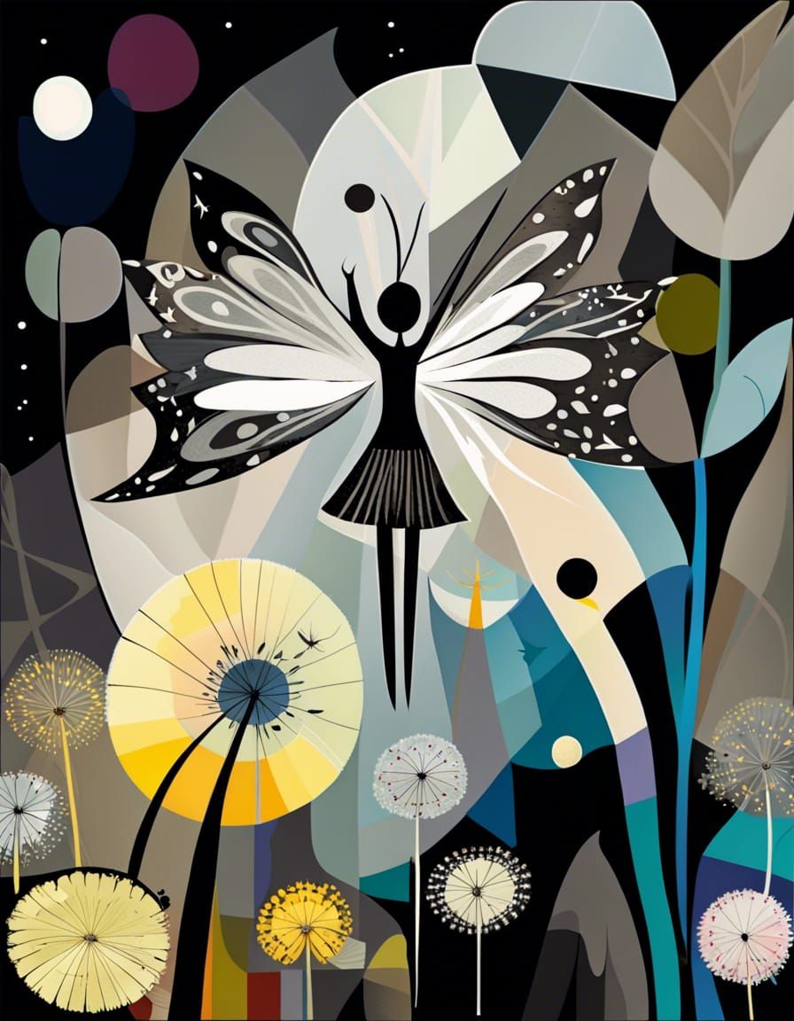 Winged Fairies in Dandelion Dreamscape