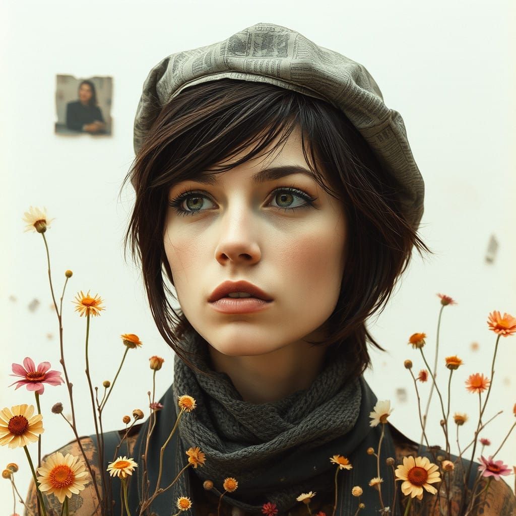 Ethereal Woman in Whimsical Dreamscape