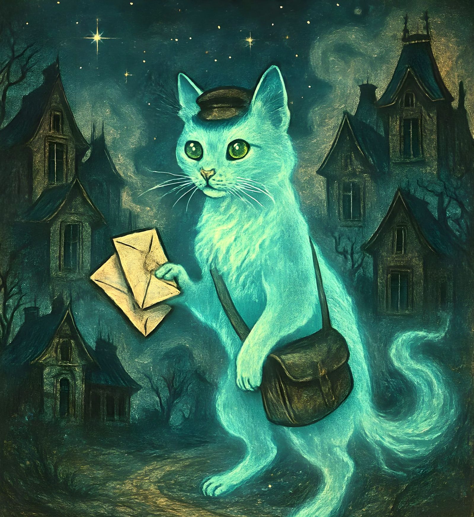 Ghost Cat Postman in Haunted Village