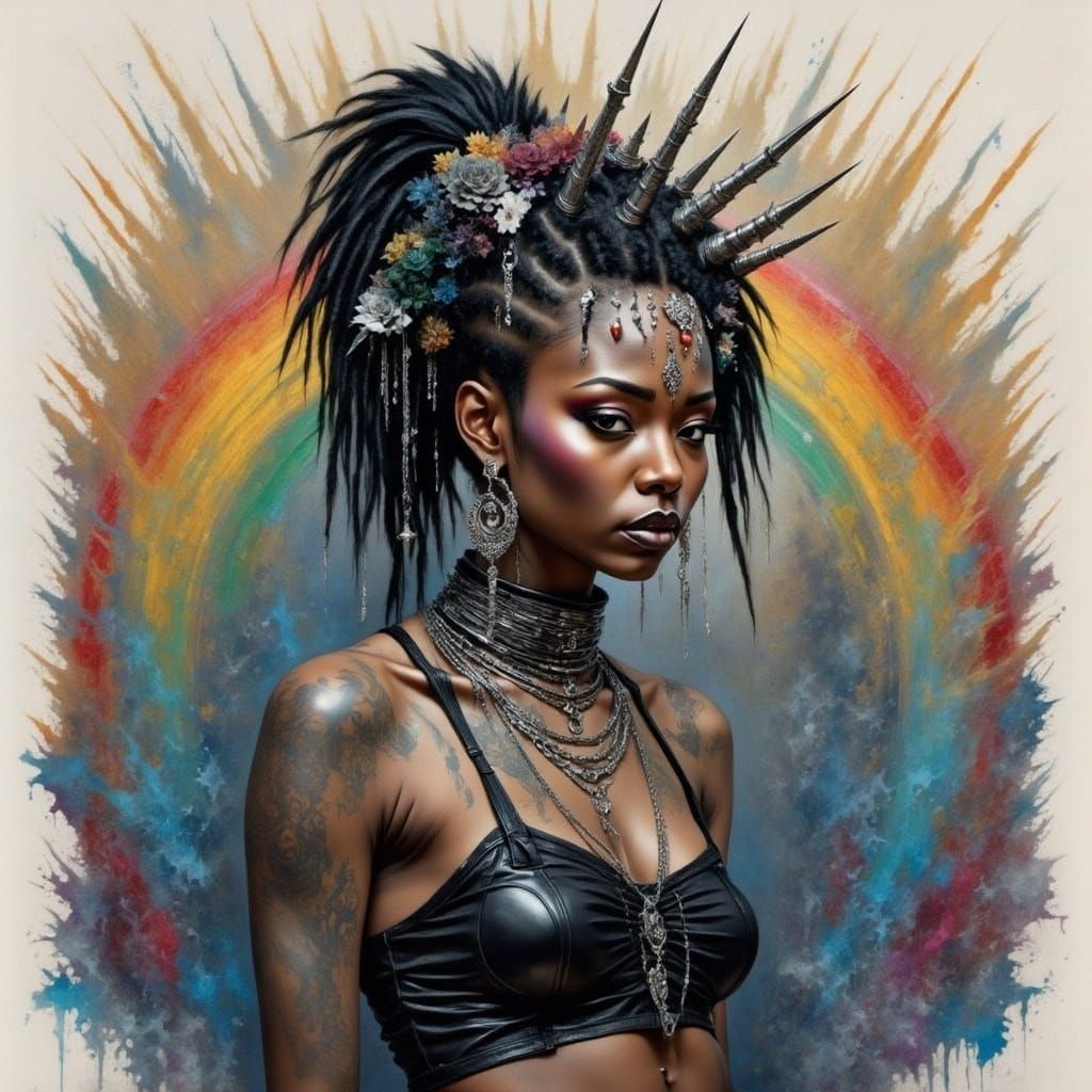 Gothic Portrait in Vibrant Colors