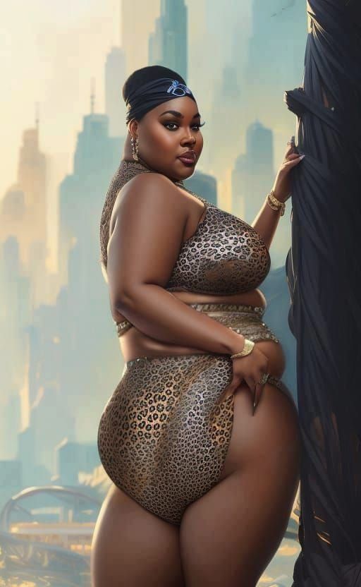 Curvy Woman on Beach: Hyperdetailed Portrait