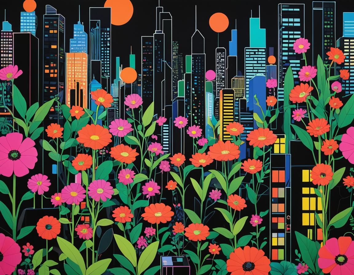 Neon Dreams in Futuristic Cityscape