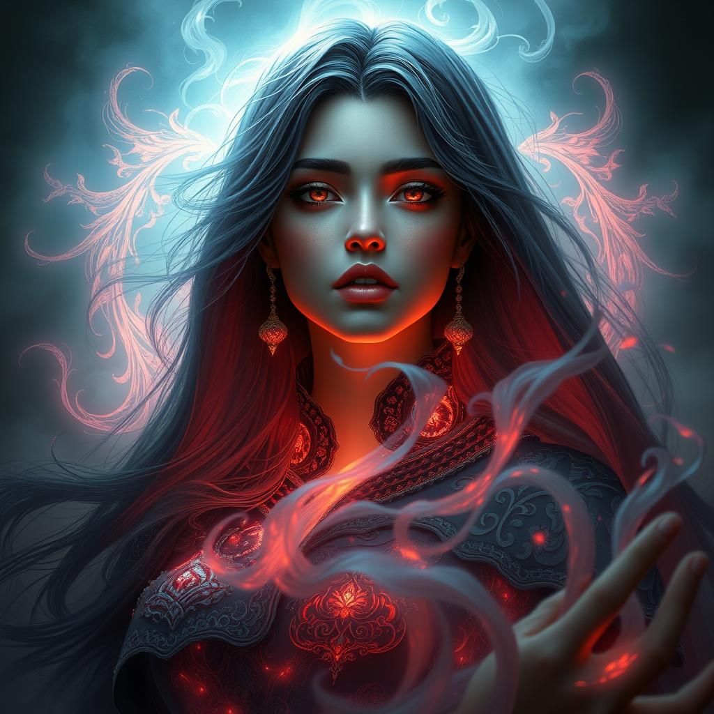 Ethereal Figure Portrait with Mystical Aura