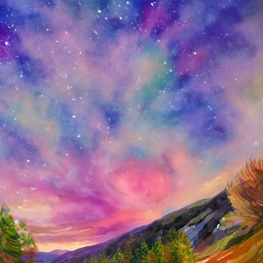 Starlight in Gouache and Watercolor Style