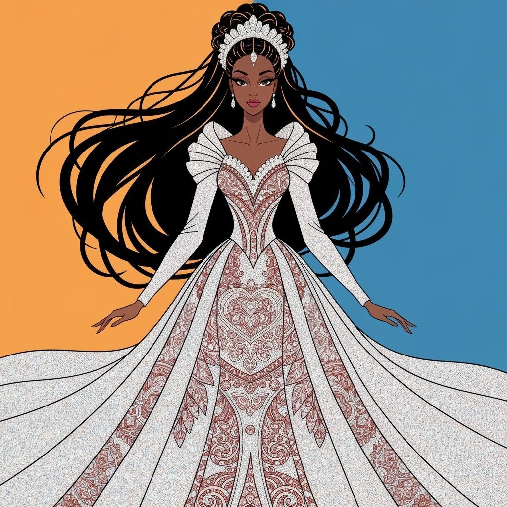 Elegant Woman in Gown: A Vintage Disney Illustration