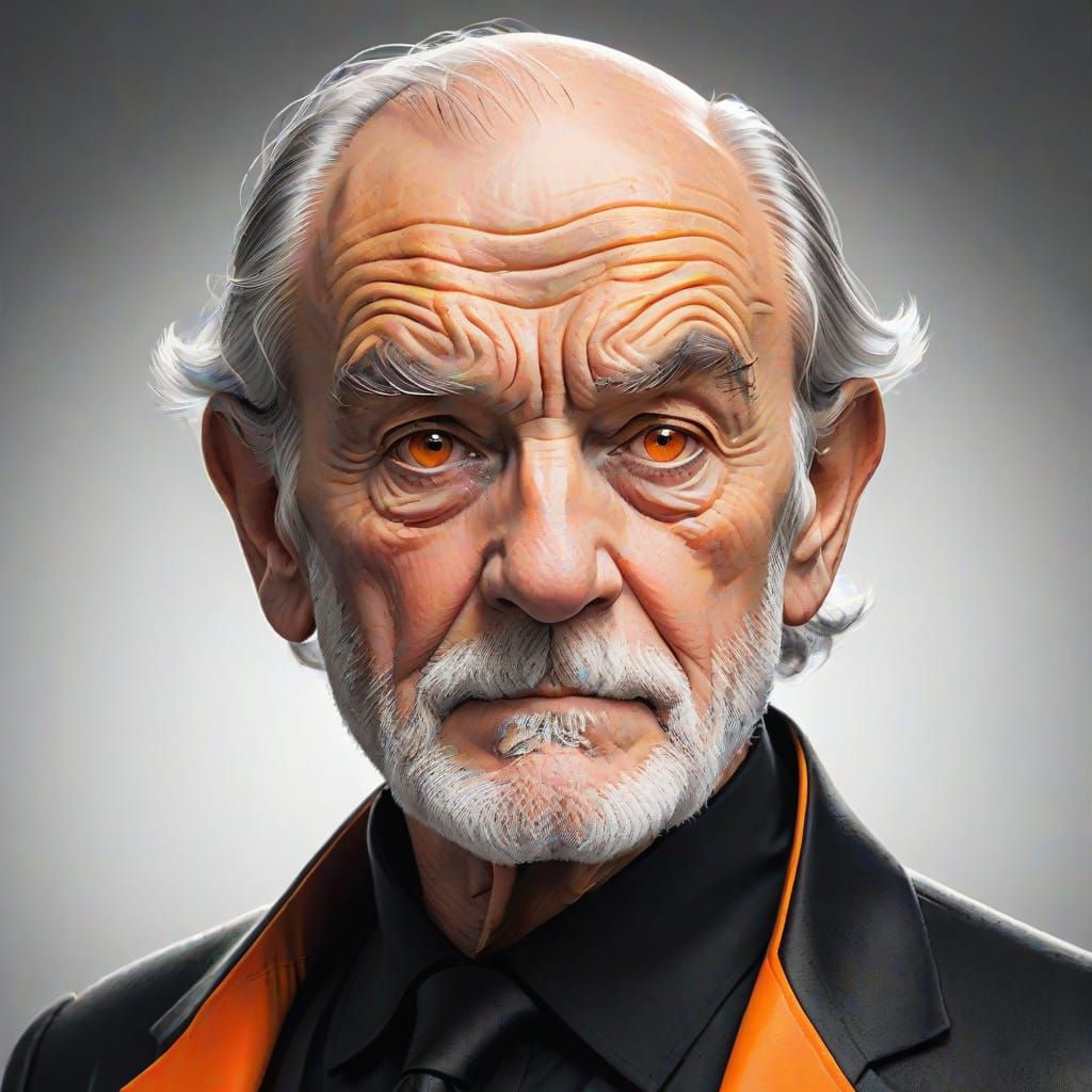 Vintage Comic Book Style Portrait of a Weathered Old Man