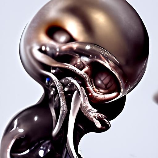 Alien Embryo Concept Art in Giger Style