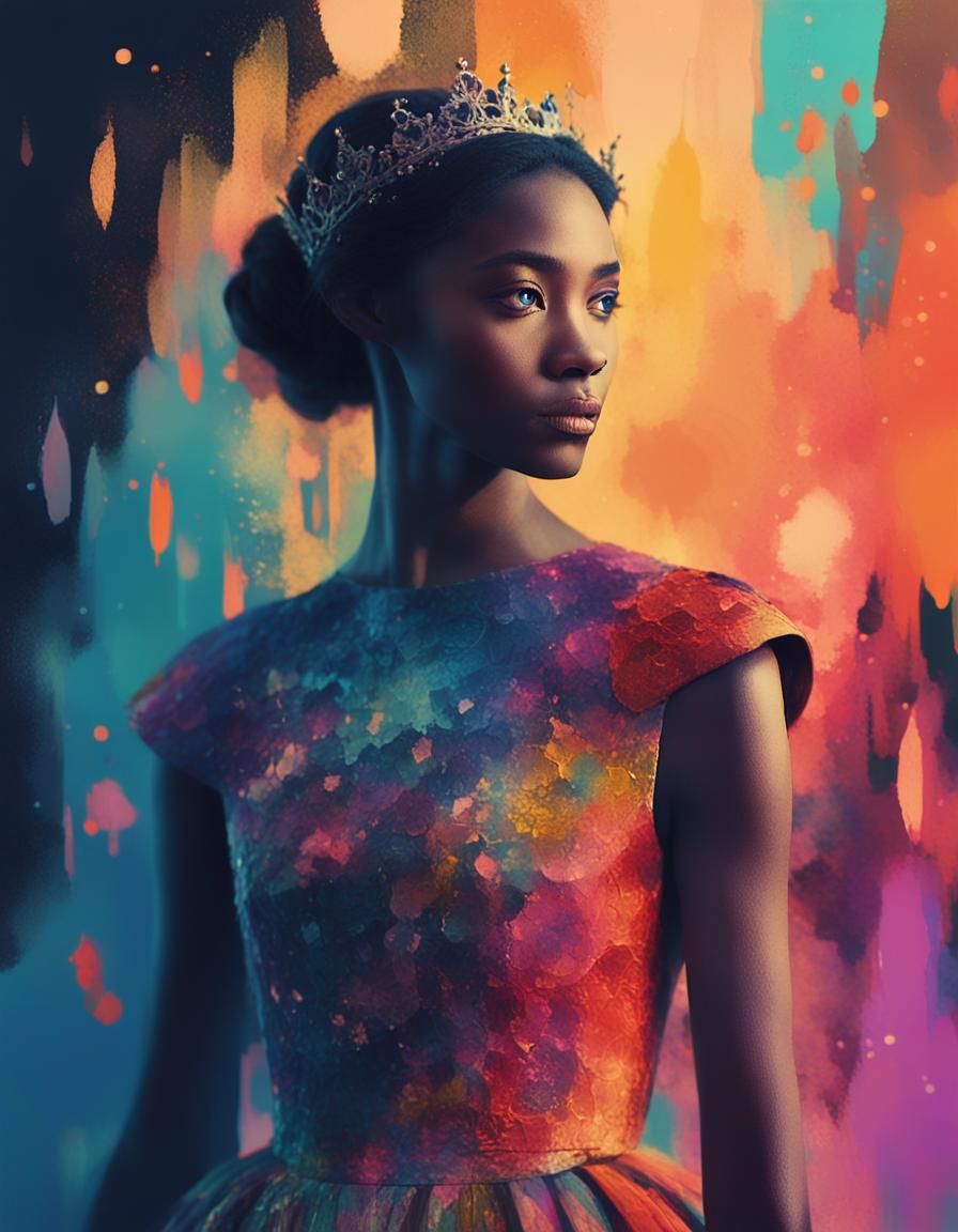 Ethereal Silhouette of a Princess in Fauvist Style