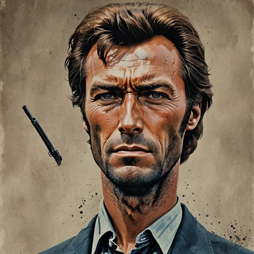Young Clint Eastwood as Dirty Harry in Color