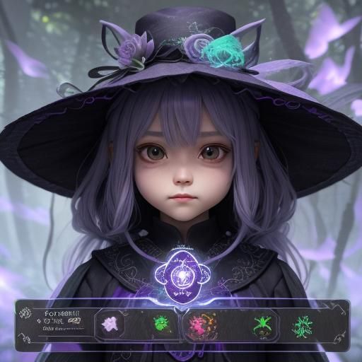 Mini Mage Apprentice in Cyberhologram Forest
