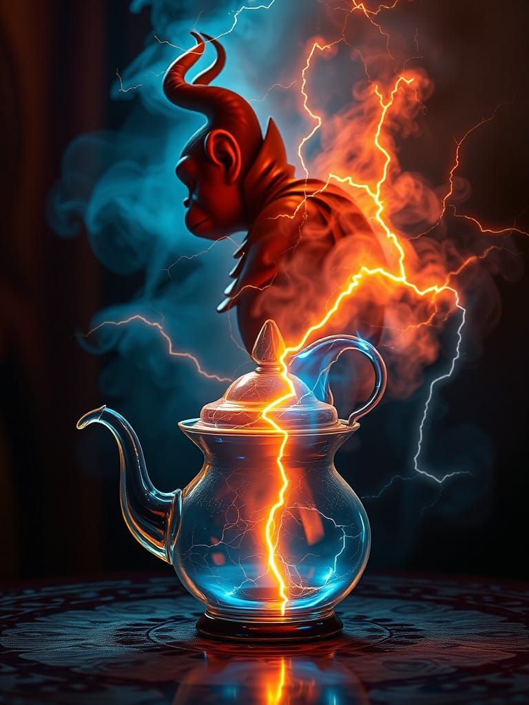 Cyberpunk Monkey Maleficent Portrait in Double Exposure