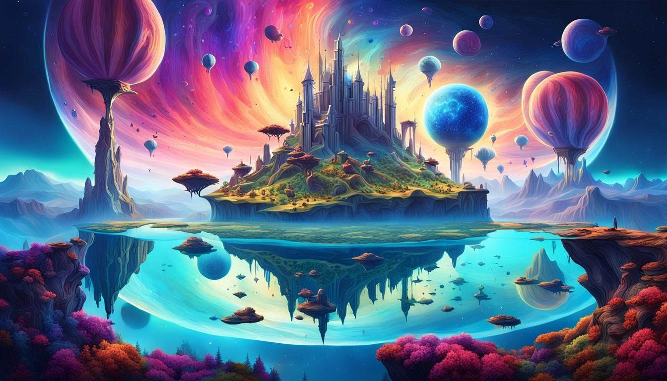 Surreal Planetary System with Dimensional Portal