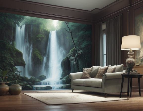 Surreal Waterfall Breaks Free from the Frame