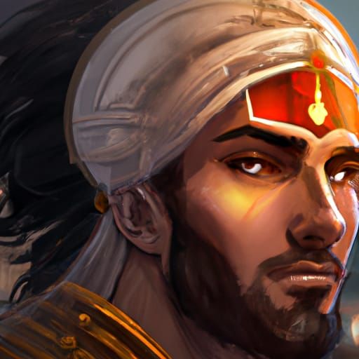 Fantasy RPG Soldier Portrait in Digital Art Style