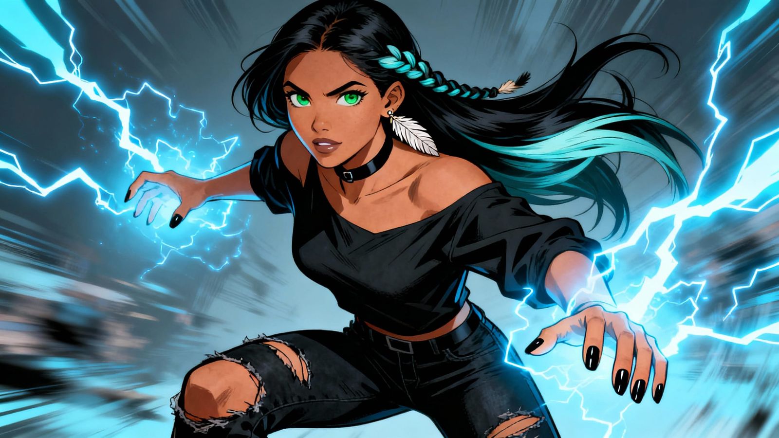 Native American Woman Wielding Lightning Powers in DC Comics...