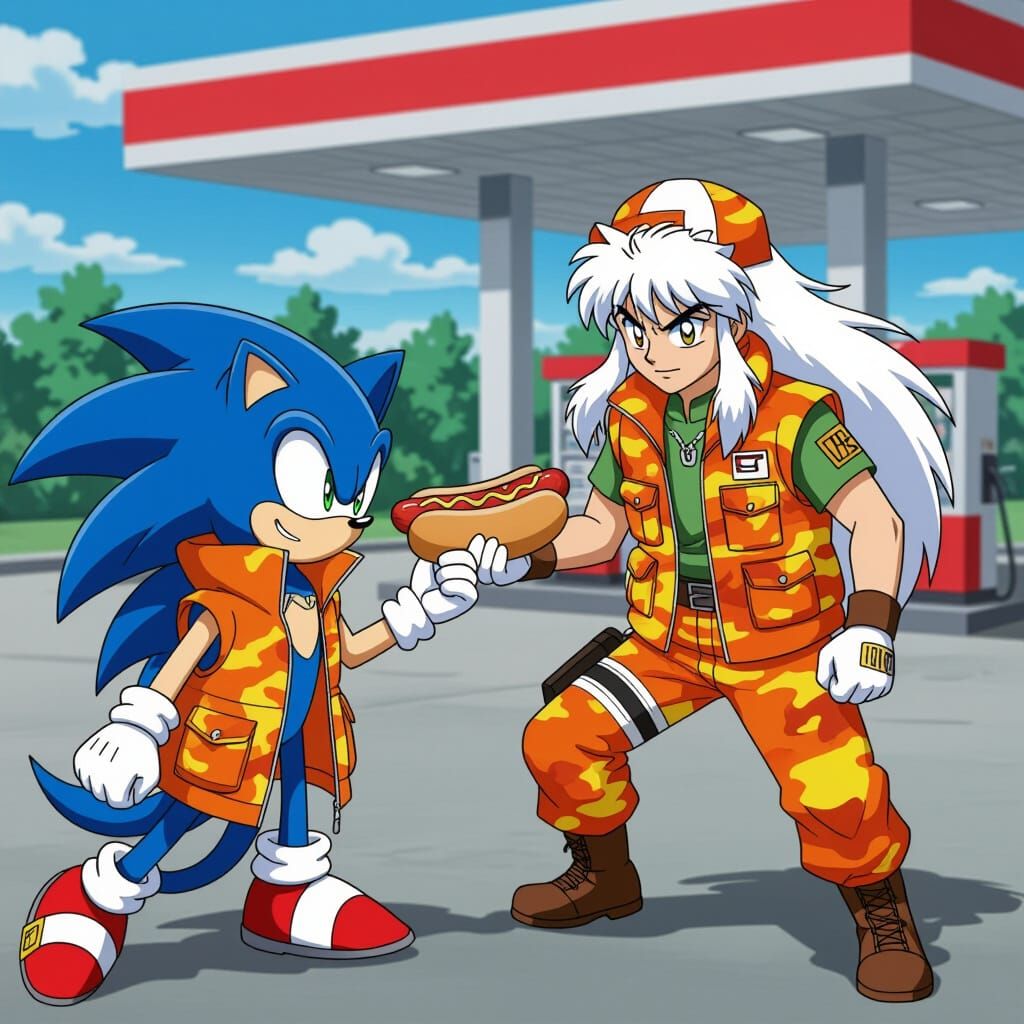 Inuyasha vs Sonic: Chili Dog Showdown