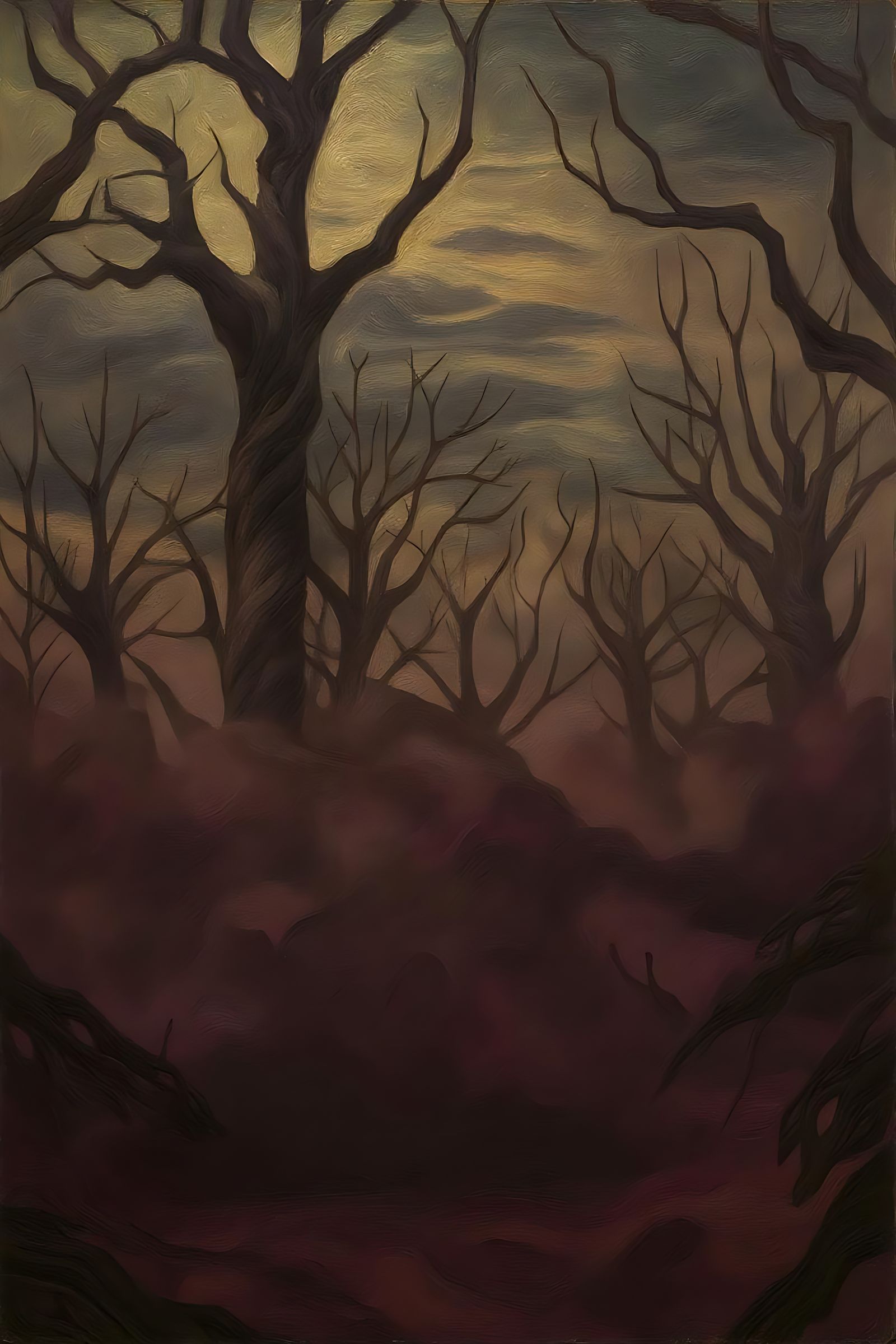 Dark Fantasy Landscape in Oil Paint