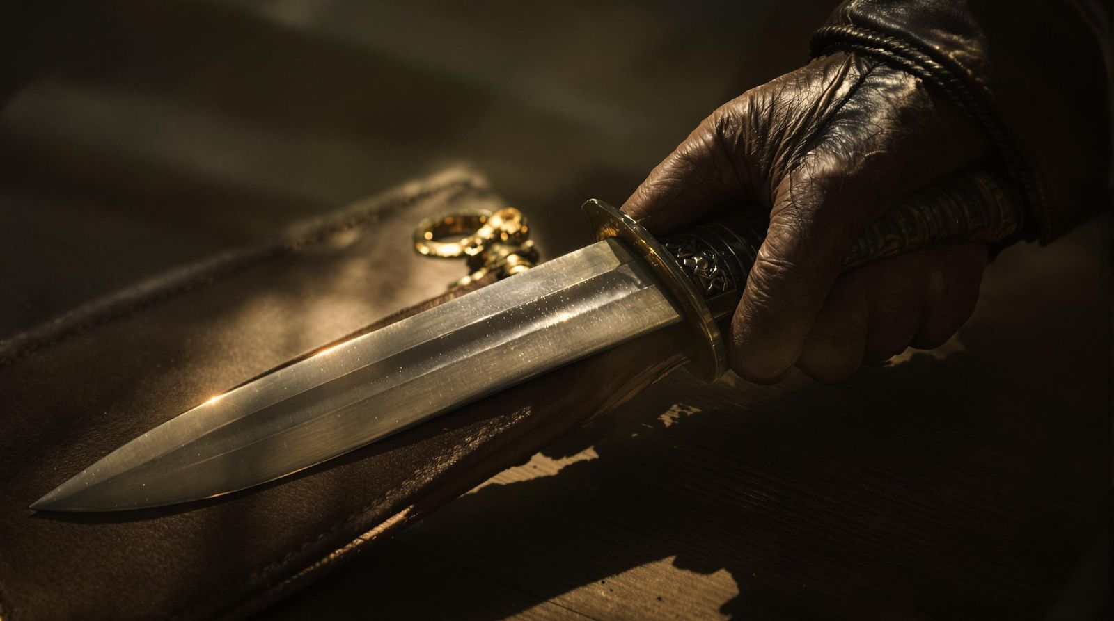 Gladius Drawn: Macro Shot of Ancient Sword