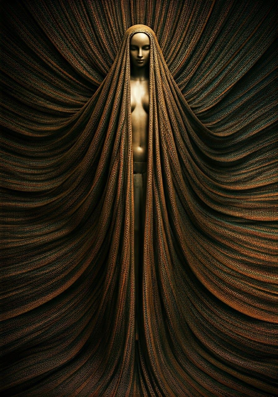 Dancing Crone Pin-Art Toys in Antiqued Velvet