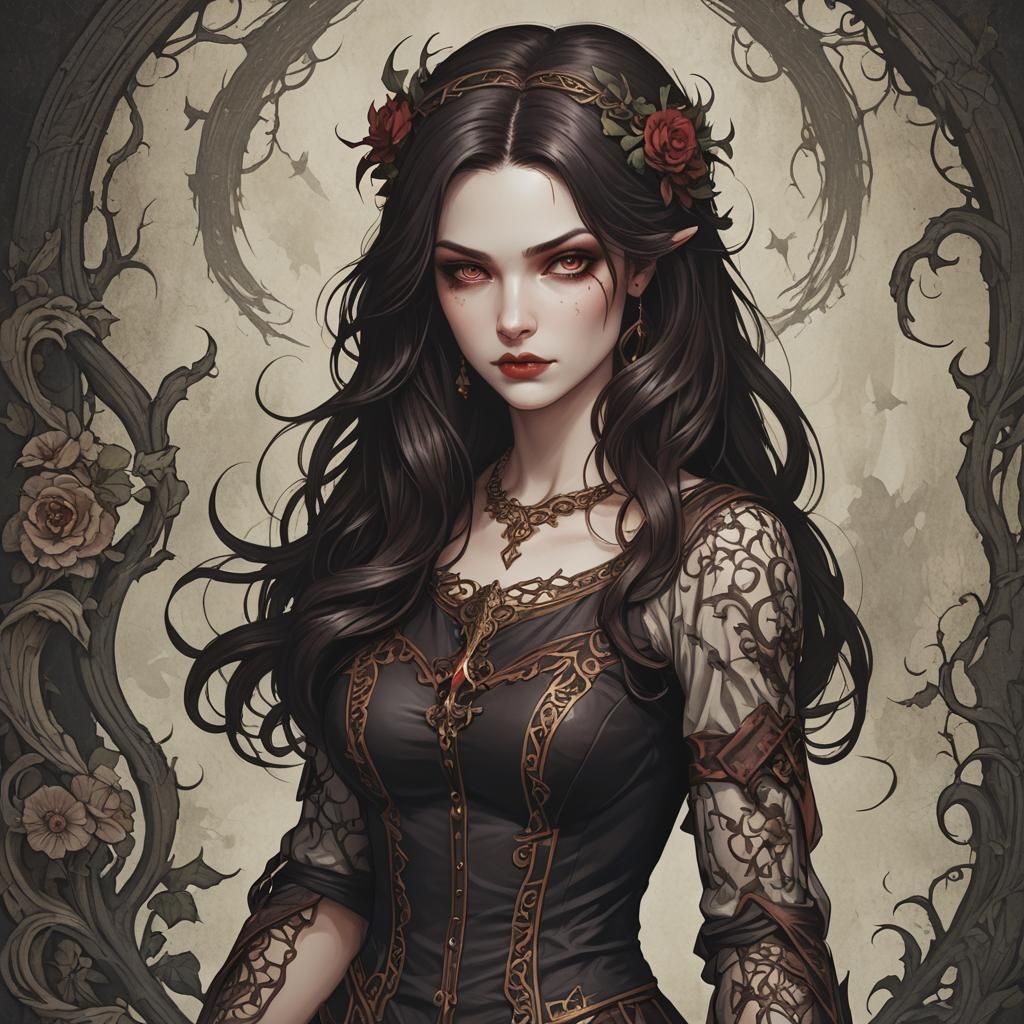 Brunette Lilith: AI Generated Digital Art