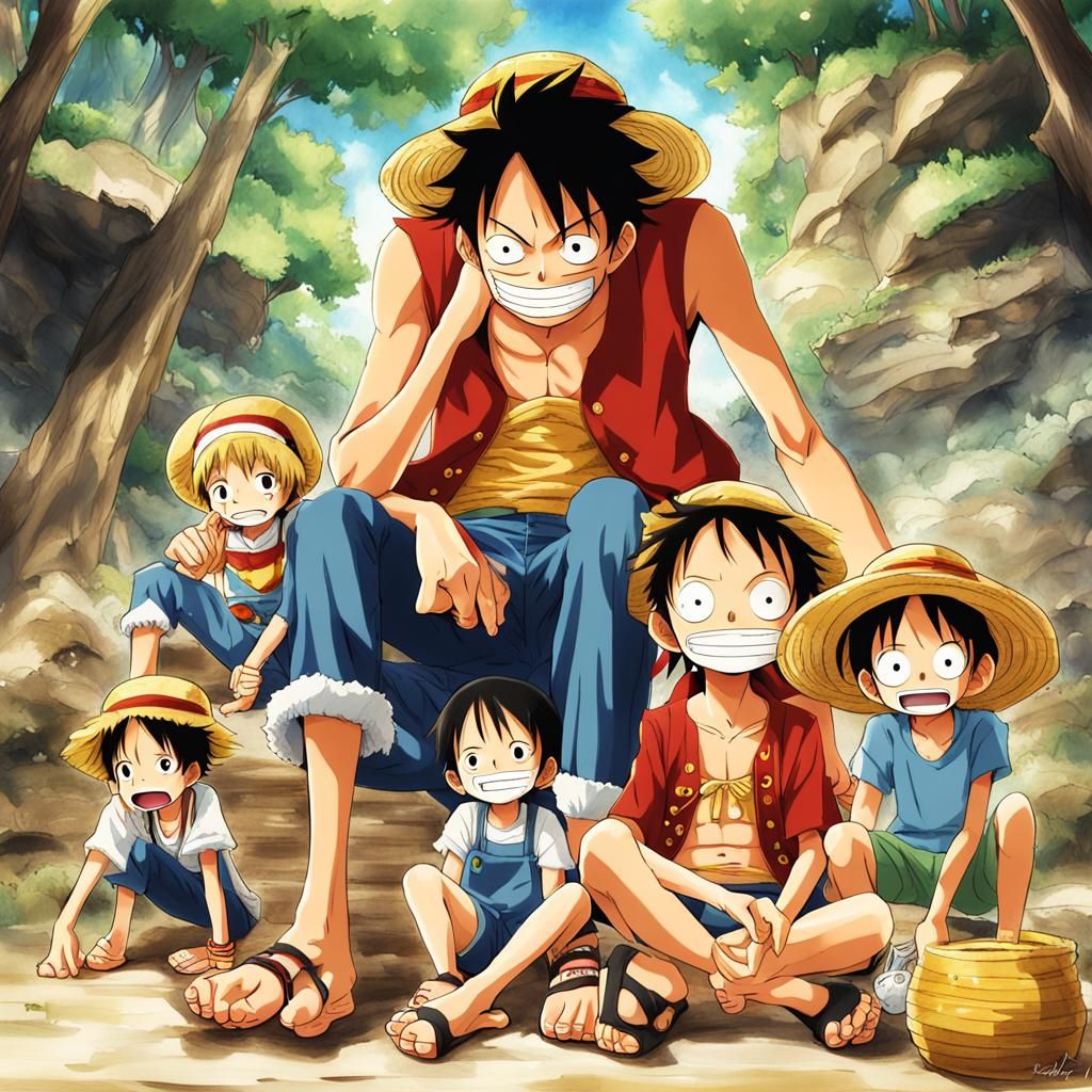 Anime-Style Family Portrait in Japanese Manga Art