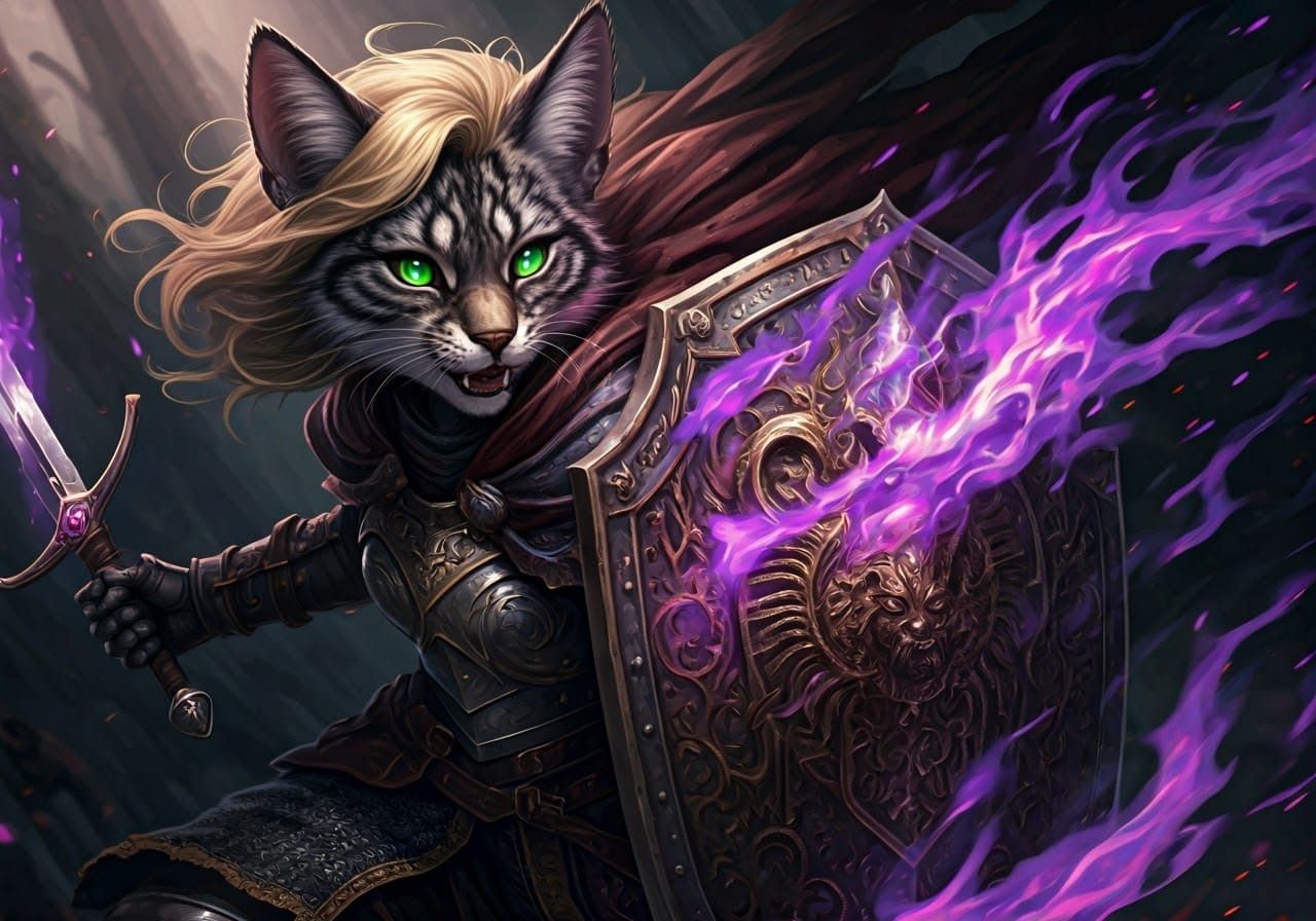 Furry Knight in Hyperrealistic CGI Armor