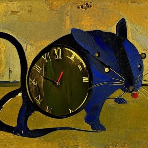 Robot Rat in Clockpunk Dystopia: Folk Art Style