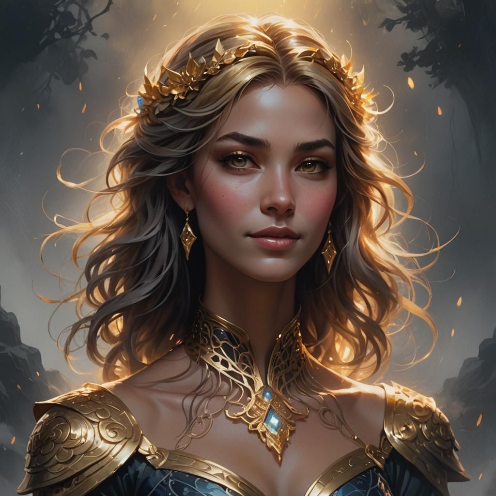 Mysterious Woman Portrait in Dark Art Style