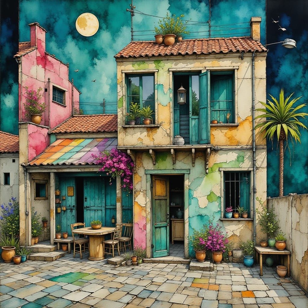 Ethereal Club Scene in Neon Dream