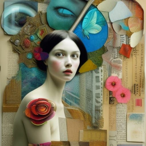 Newspaper Collage Portrait