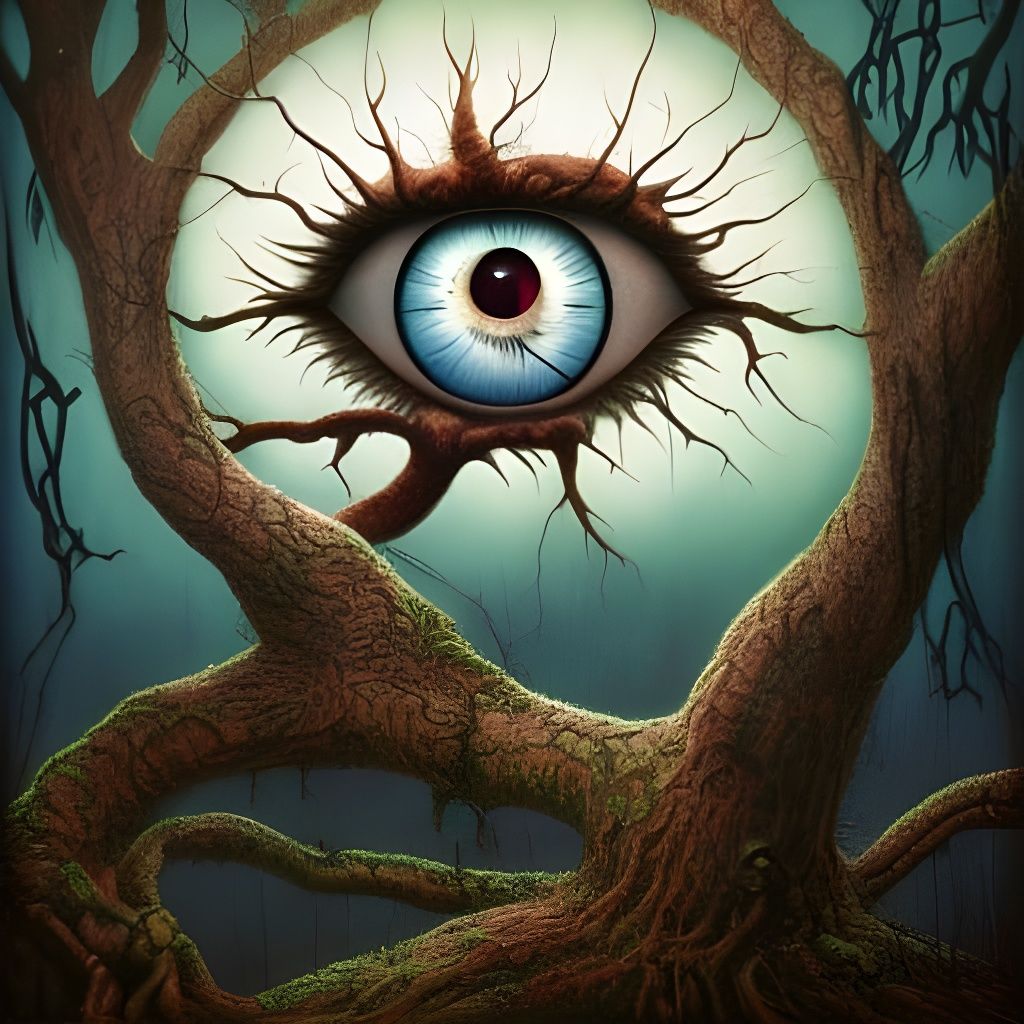 Eye Tree in Visionary Fantasy Style