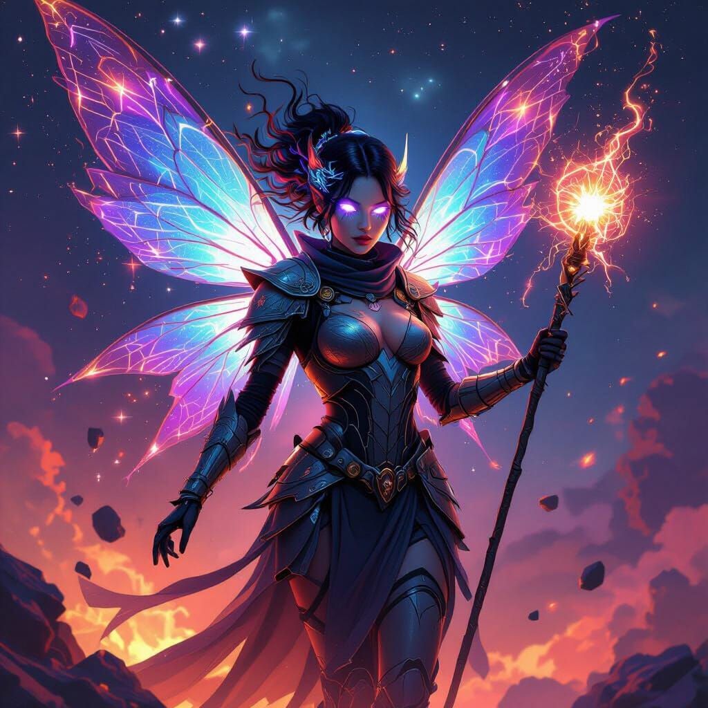 Cosmic Fairy Emerges from Dying Star in Ethereal Style