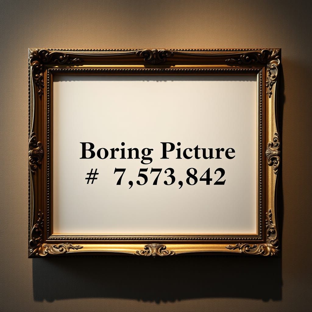 Museum Placard 'Boring Picture # 7,573,842' in Dutch Golden ...