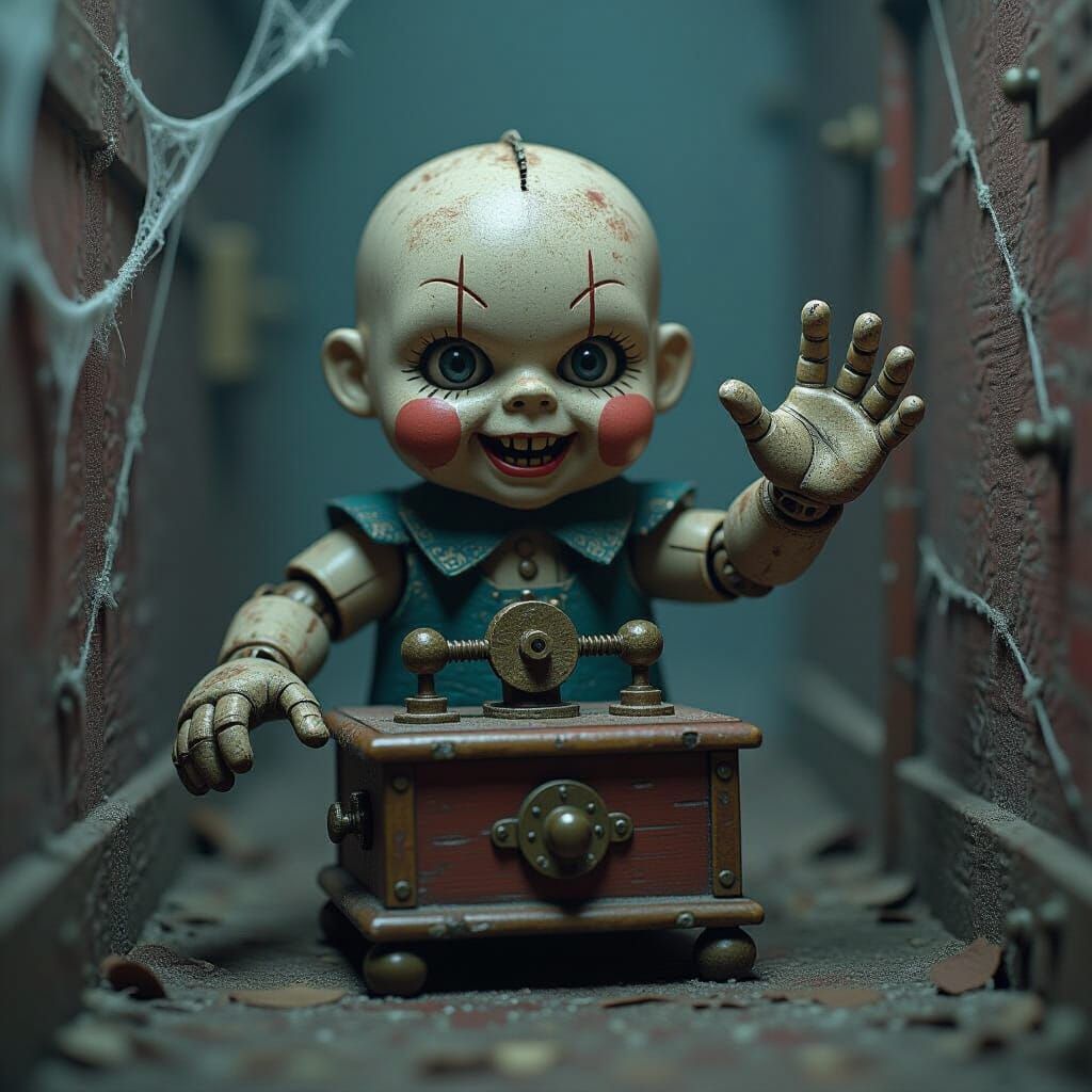 Creepy Antique Toy Inspired by Gothic Horror Art