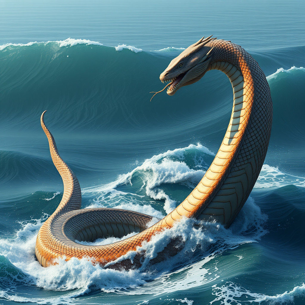 Majestic Sea Serpent in Detailed 3D Digital Art