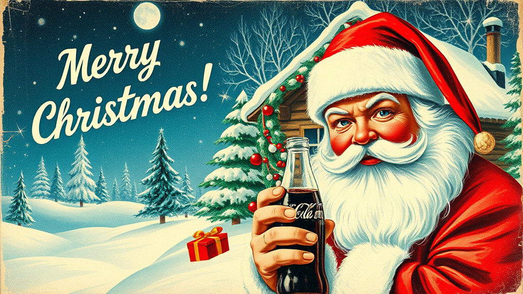 Vintage Coca-Cola Christmas Postcard with Santa