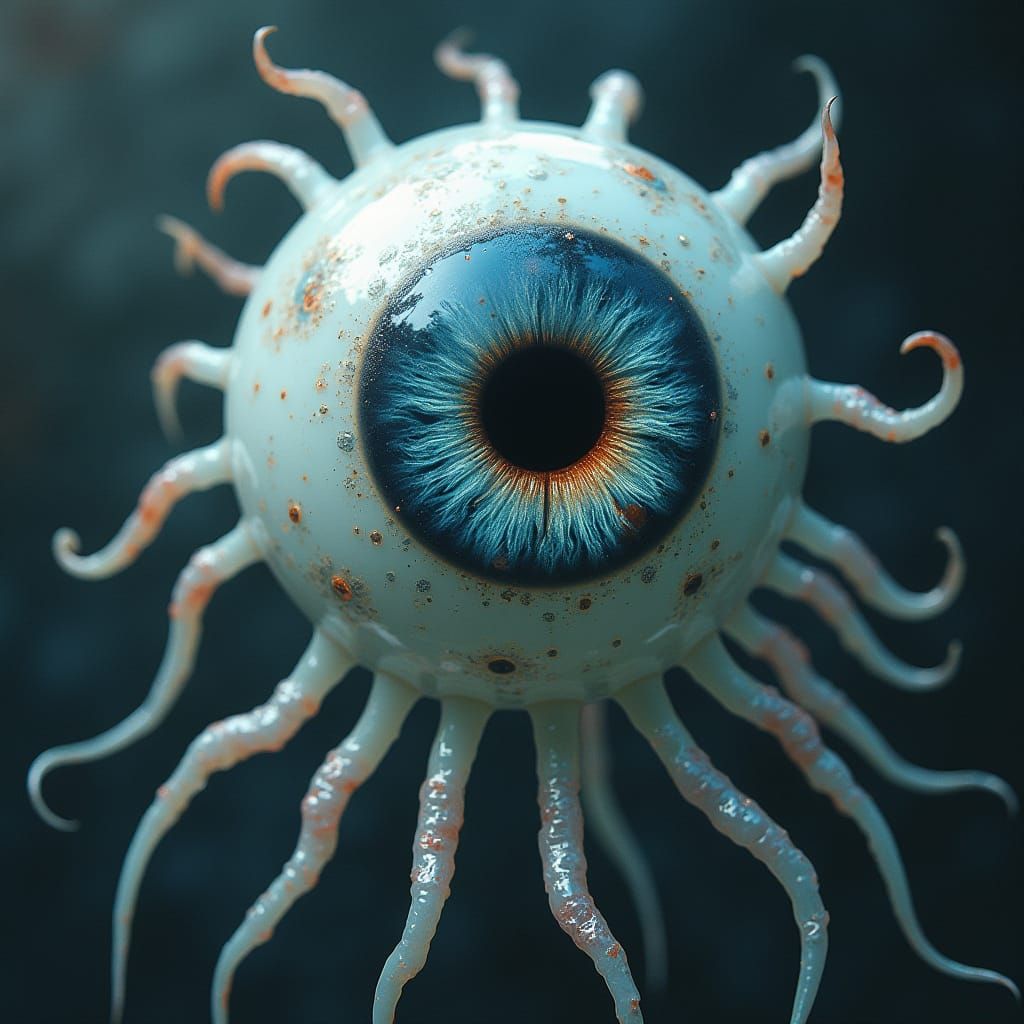 Surreal Ethereal Orb with Tentacles in Dreamlike Aesthetic