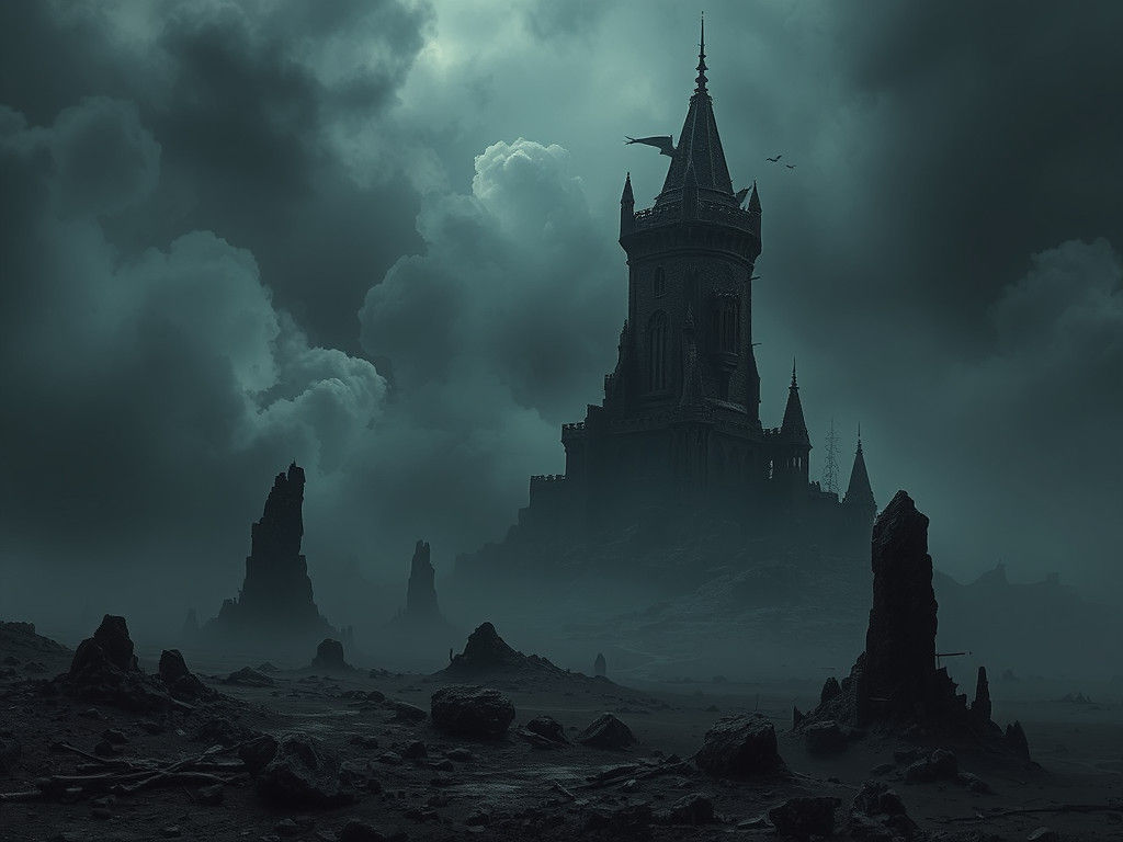 Sinister Wizard Tower in Barren Desert